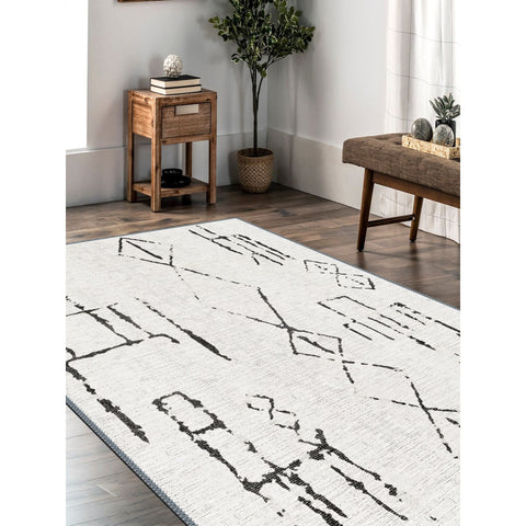 Machine-Washable Ethnic Nordic Print Carpet
