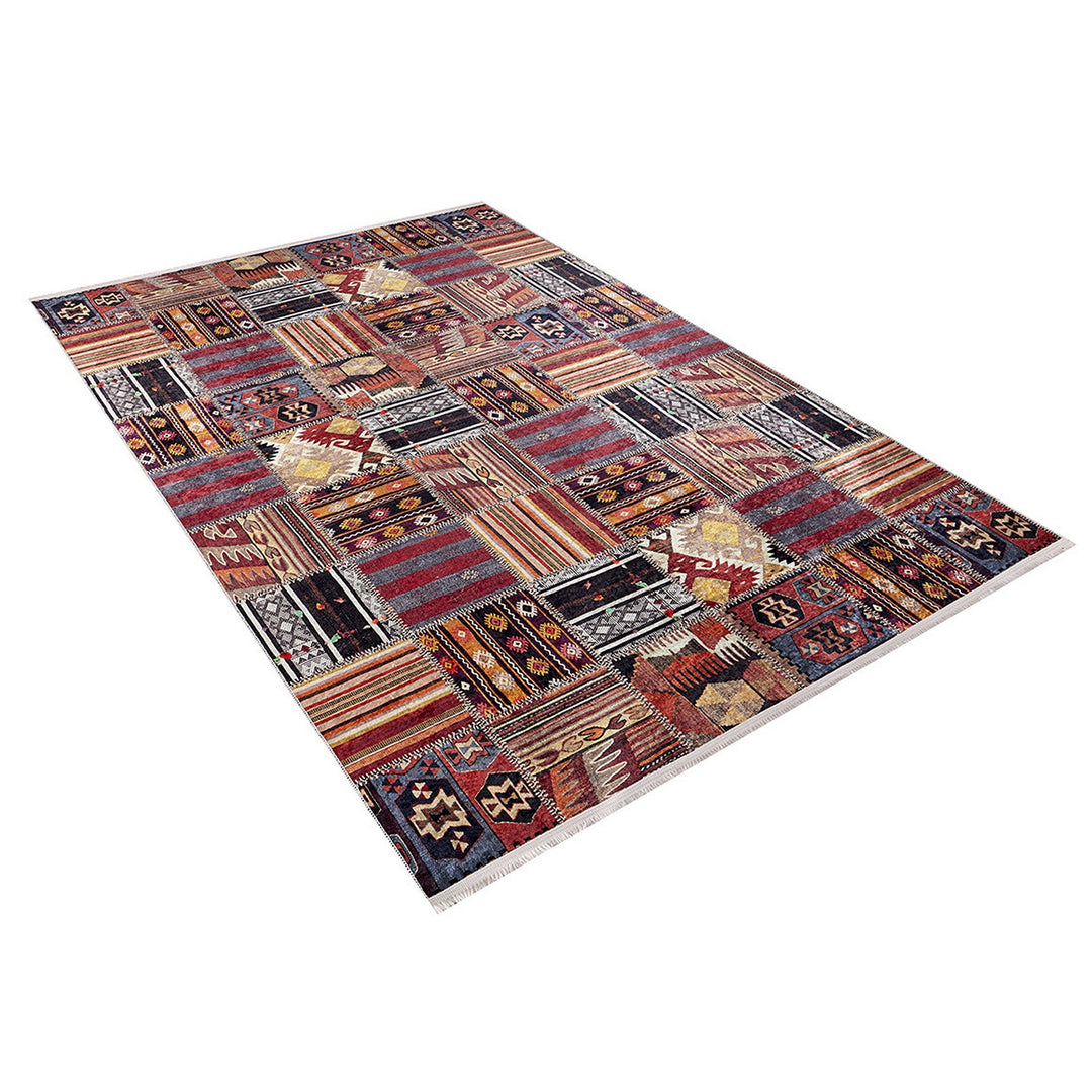 Machine-Washable Rug|Ethnic Patchwork Non-Slip Carpet|Southwestern Pattern Washable Carpet|Decorative Area Rug|Multi-Purpose Anti-Slip Rug