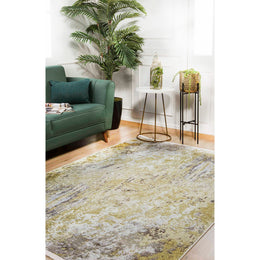 Machine-Washable Rug|Abstract Design Non-Slip Carpet|Yellow Gray Transition Washable Carpet|Decorative Area Rug|Multi-Purpose Anti-Slip Rug