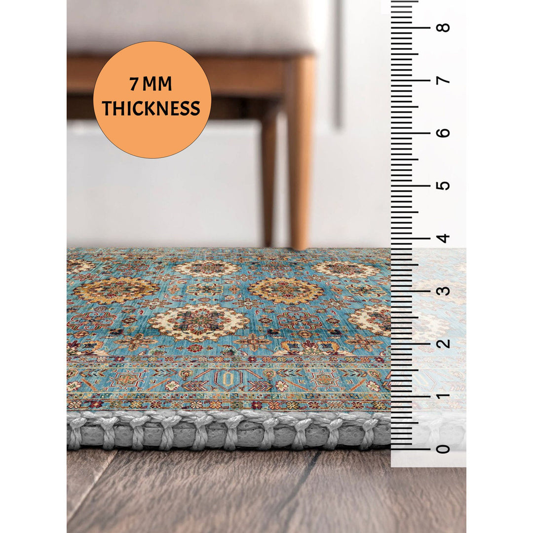 Rustic Worn Looking Boho Kilim Carpet