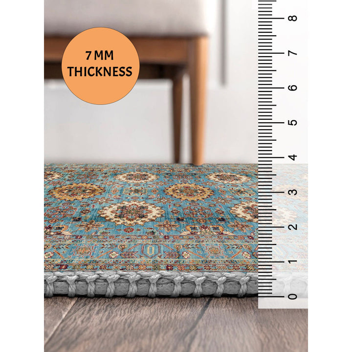 Rustic Worn Looking Boho Kilim Carpet