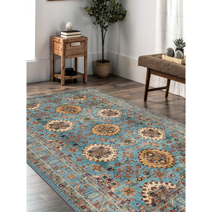 Rustic Worn Looking Boho Kilim Carpet