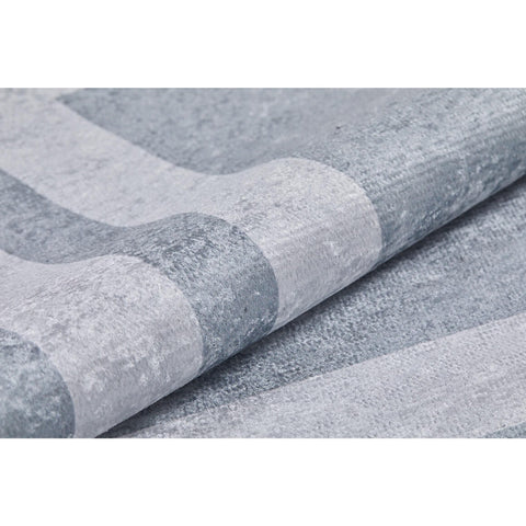 Geometric Rug|Machine-Washable Off White Bordered Non-Slip Rug|Gray Color Washable Carpet|Decorative Area Rug|Multi-Purpose Anti-Slip Carpet