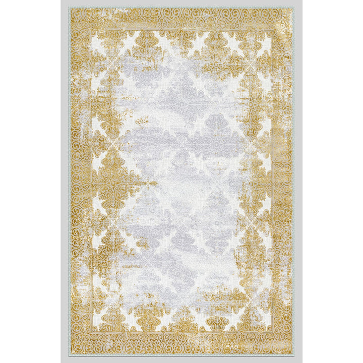 Decorative Gold Gray Rug