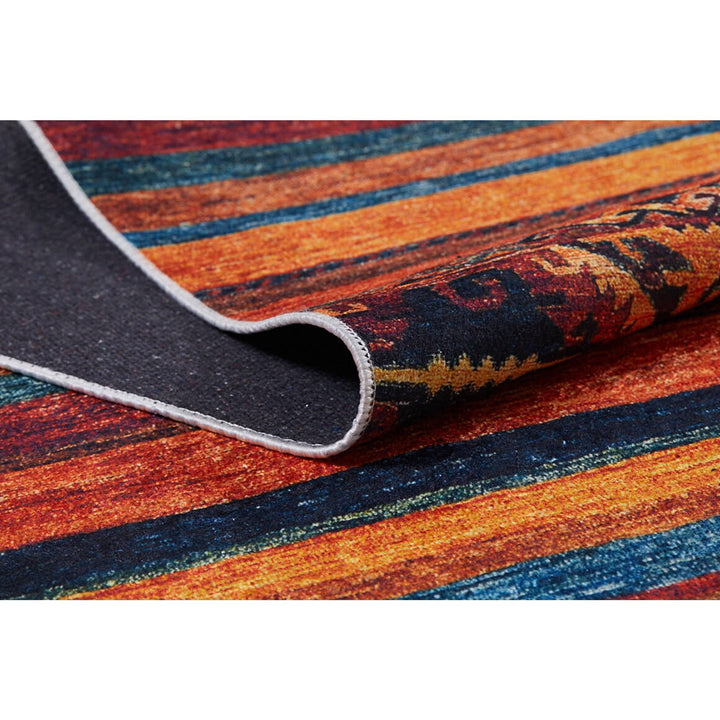 Ethnic Design Rug|Machine-Washable Non-Slip Rug|Abstract Degrade Pattern Washable Carpet|Decorative Area Rug|Multi-Purpose Anti-Slip Carpet