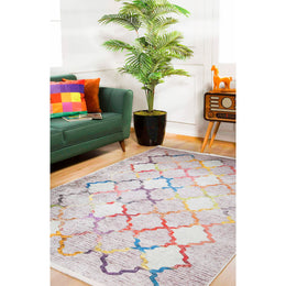 Ogea Pattern Rug|Machine-Washable Rug|Colorful Non-Slip Carpet|Decorative Washable Carpet|Geometric Area Rug|Multi-Purpose Anti-Slip Rug
