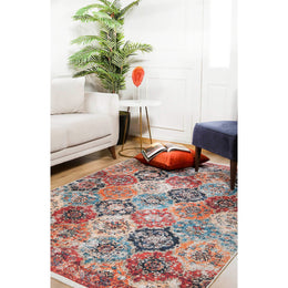 IKAT Pattern Rug|Machine-Washable Rug|Ethnic Style Non-Slip Carpet|Decorative Washable Carpet|Geometric Area Rug|Multi-Purpose Anti-Slip Rug