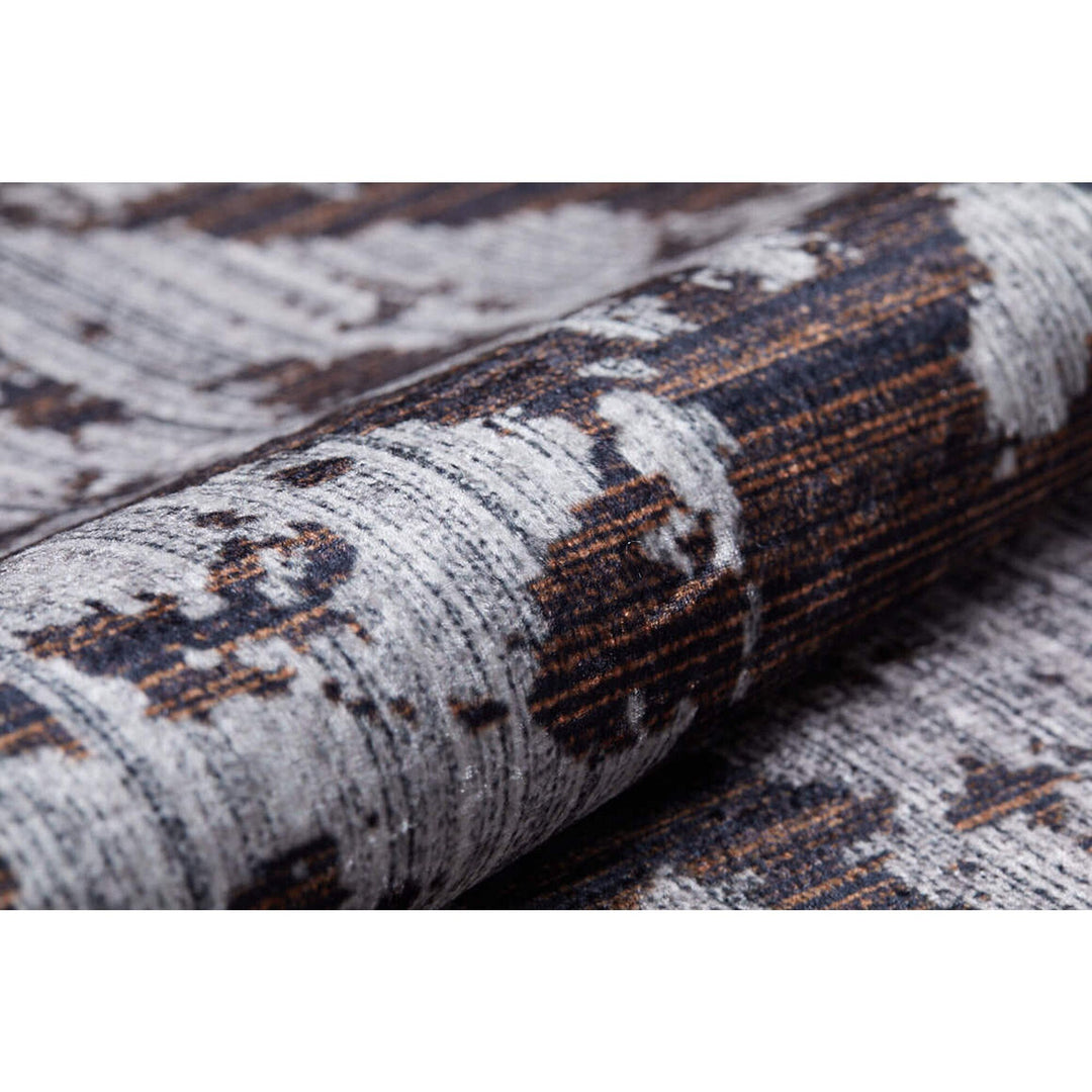 Abstract Design Rug|Machine-Washable Non-Slip Rug|Brown Beige Transition Washable Carpet|Decorative Area Rug|Multi-Purpose Anti-Slip Carpet