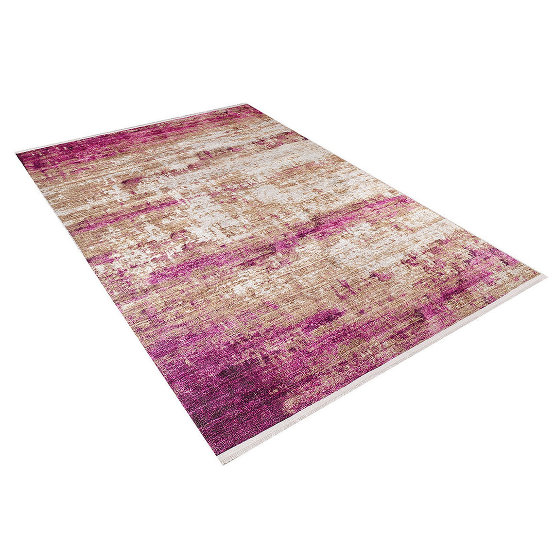 Abstract Rug|Machine-Washable Non-Slip Rug|Purple Gold Transition Design Washable Carpet|Decorative Area Rug|Multi-Purpose Anti-Slip Carpet