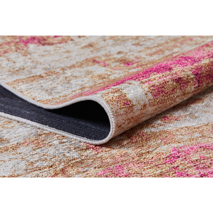 Abstract Rug|Machine-Washable Non-Slip Rug|Purple Gold Transition Design Washable Carpet|Decorative Area Rug|Multi-Purpose Anti-Slip Carpet