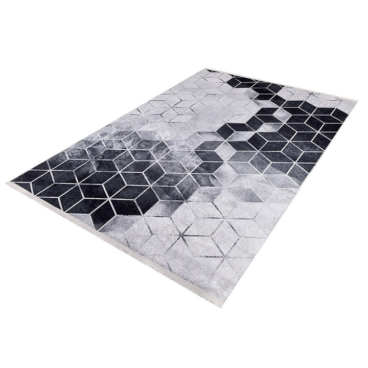 Abstract Design Rug|Machine-Washable Non-Slip Rug|Geometric 3D Cube Print Washable Carpet|Decorative Area Rug|Multi-Purpose Anti-Slip Carpet