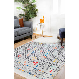 Abstract Design Rug|Machine-Washable Non-Slip Rug|Colorful Dots Geometric Washable Carpet|Decorative Area Rug|Multi-Purpose Anti-Slip Carpet