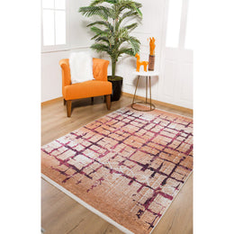 Abstract Design Rug|Machine-Washable Non-Slip Rug|Boho Washable Carpet|Housewarming Abstract Lines Area Rug|Multi-Purpose Anti-Slip Carpet