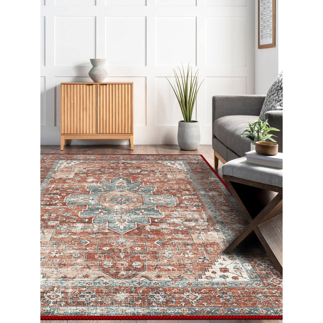 Ethnic Worn Looking Turkish Kilim Carpet
