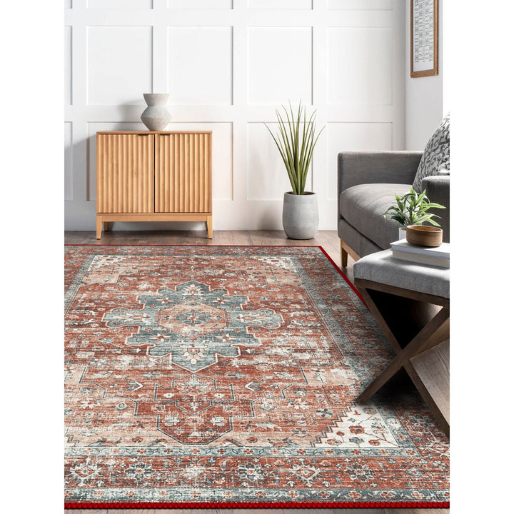 Ethnic Worn Looking Turkish Kilim Carpet