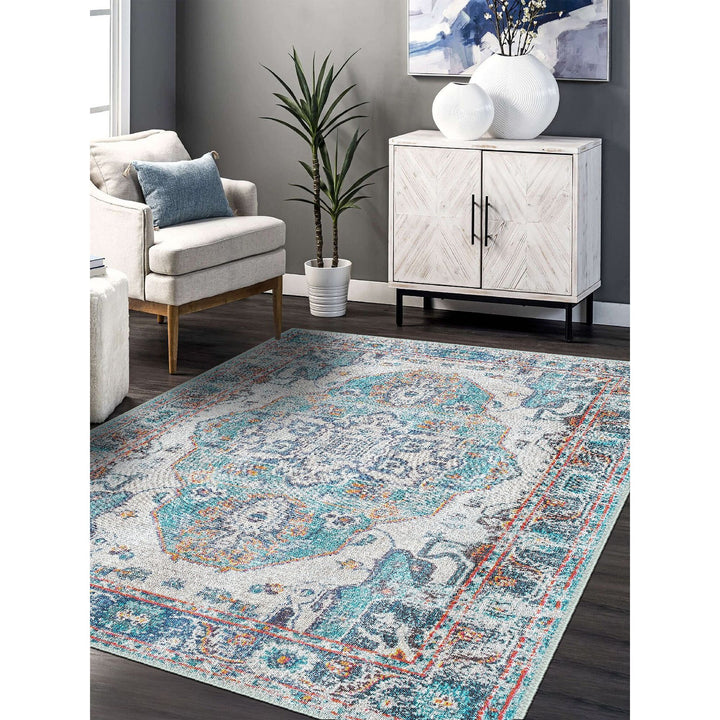 Vintage Looking Rug|Anatolian Style Multi-Purpose Anti-Slip Carpet|Machine-Washable Non-Slip Rug|Ethnic Worn Style Turkish Kilim Carpet