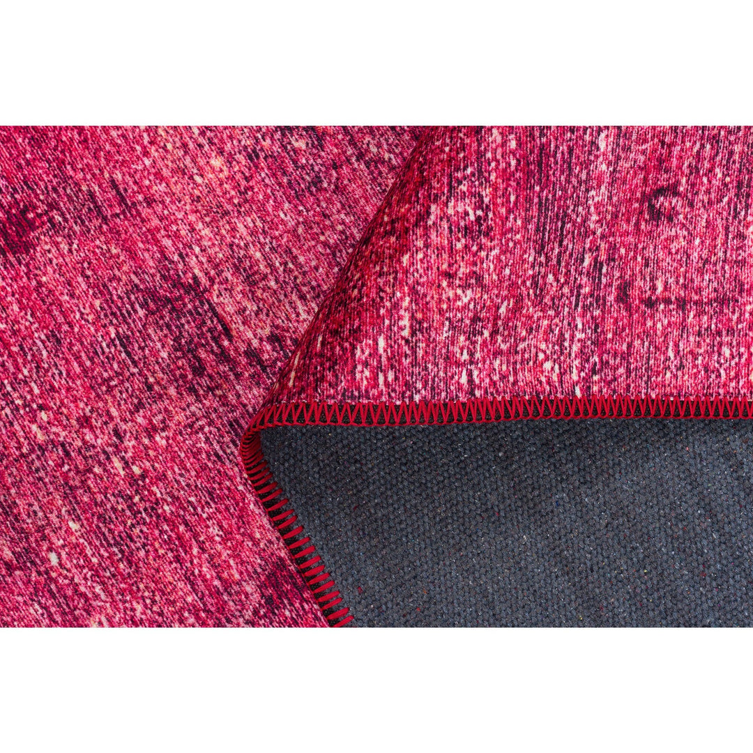 Oriental Red Rug|Machine-Washable Non-Slip Red Carpet|Ethnic Turkish Carpet|Traditional Farmhouse Multi-Purpose Anti-Slip Living Room Carpet