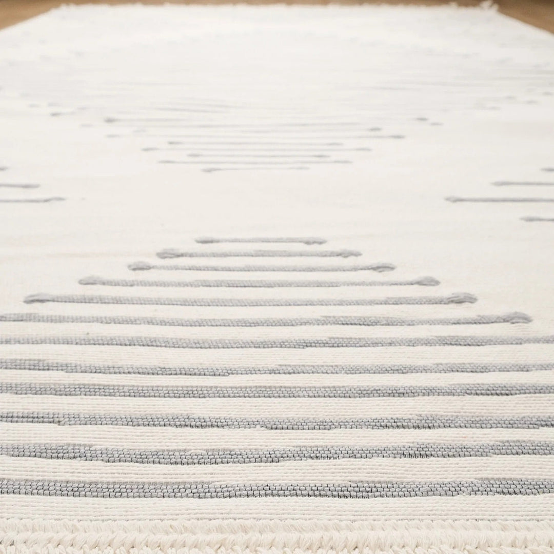 Geometric Kilim Rug|Machine-Washable Double Sided Soft Rug|Striped Diamond Kilim Carpet|Ethnic Design Multi-Purpose Reversible Floor Carpet