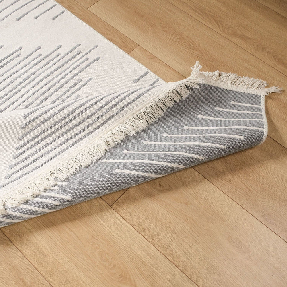 Geometric Kilim Rug|Machine-Washable Double Sided Soft Rug|Striped Diamond Kilim Carpet|Ethnic Design Multi-Purpose Reversible Floor Carpet