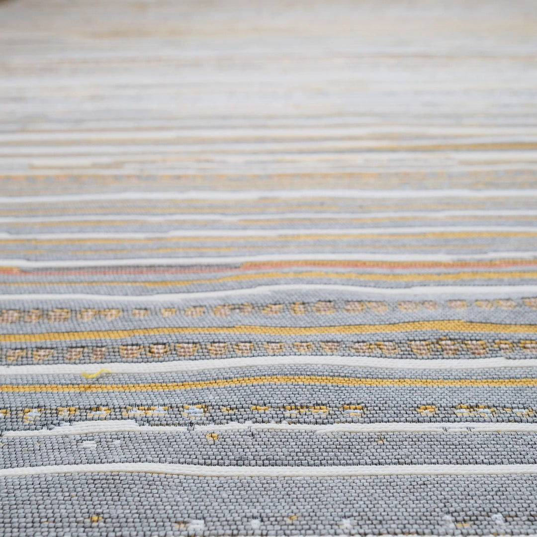 Striped Kilim Rug|Machine-Washable Double Sided Soft Rug|Farmhouse Abstract Kilim Carpet|Modern Design Multi-Purpose Reversible Floor Carpet