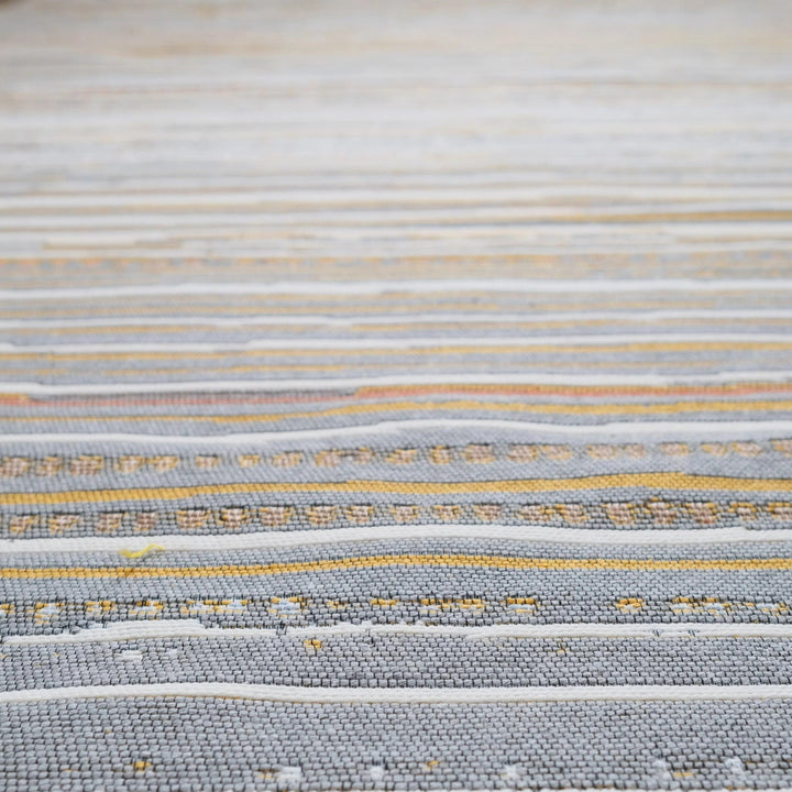 Striped Kilim Rug|Machine-Washable Double Sided Soft Rug|Farmhouse Abstract Kilim Carpet|Modern Design Multi-Purpose Reversible Floor Carpet