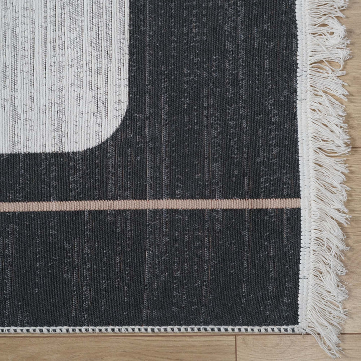 Abstract Kilim Rug|Machine-Washable Double Sided Soft Rug|Geometric Farmhouse Kilim Carpet|Modern Style Multi-Purpose Reversible Floor Rug