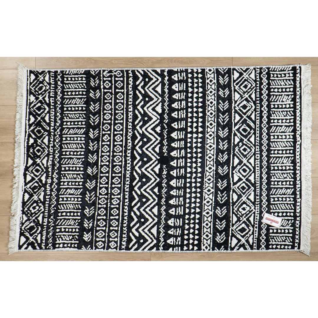 Ethnic Kilim Rug|Machine-Washable Double Sided Soft Rug|Nordic Pattern Kilim Carpet|Scandinavian Multi-Purpose Reversible Modern Carpet