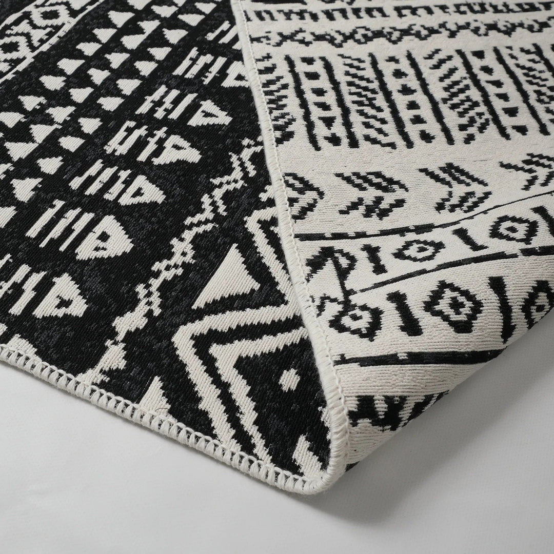 Ethnic Kilim Rug|Machine-Washable Double Sided Soft Rug|Nordic Pattern Kilim Carpet|Scandinavian Multi-Purpose Reversible Modern Carpet