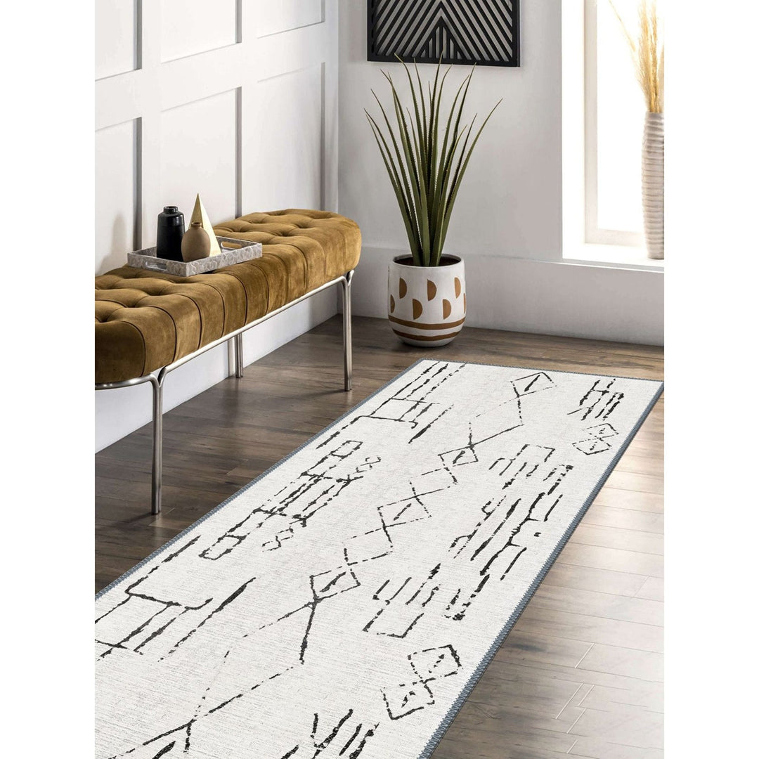 Machine-Washable Ethnic Nordic Print Carpet