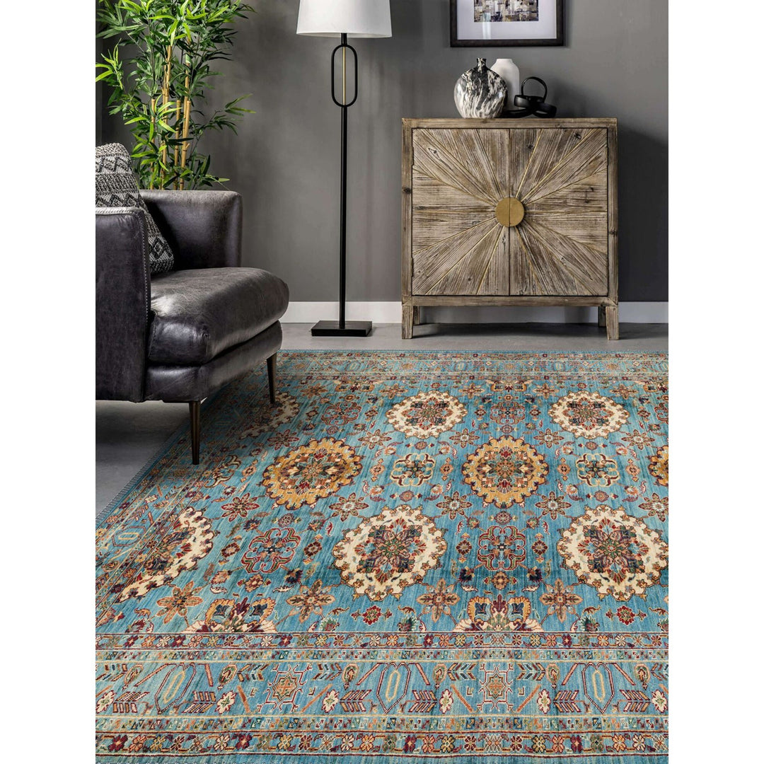 Rustic Worn Looking Boho Kilim Carpet