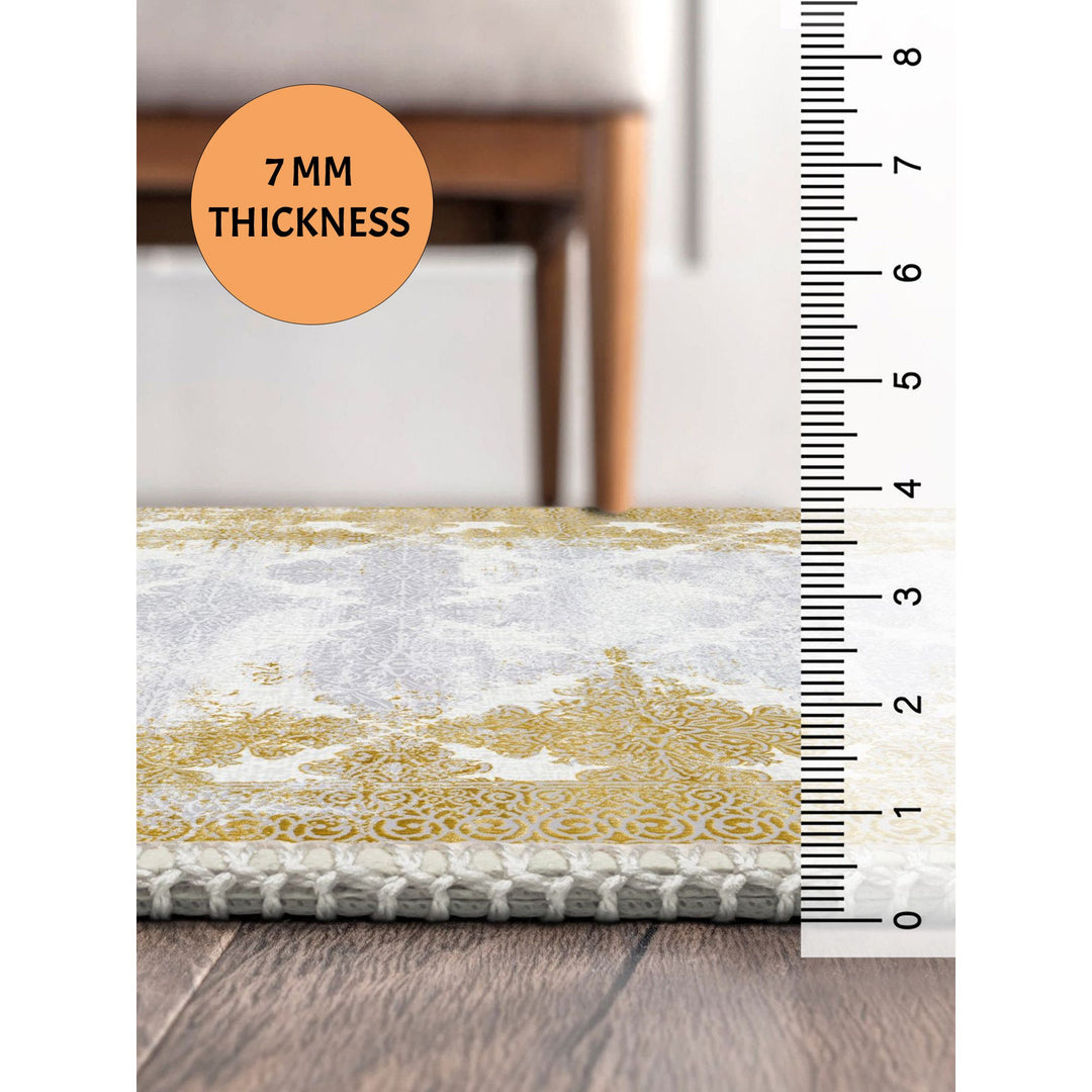 Decorative Gold Gray Rug