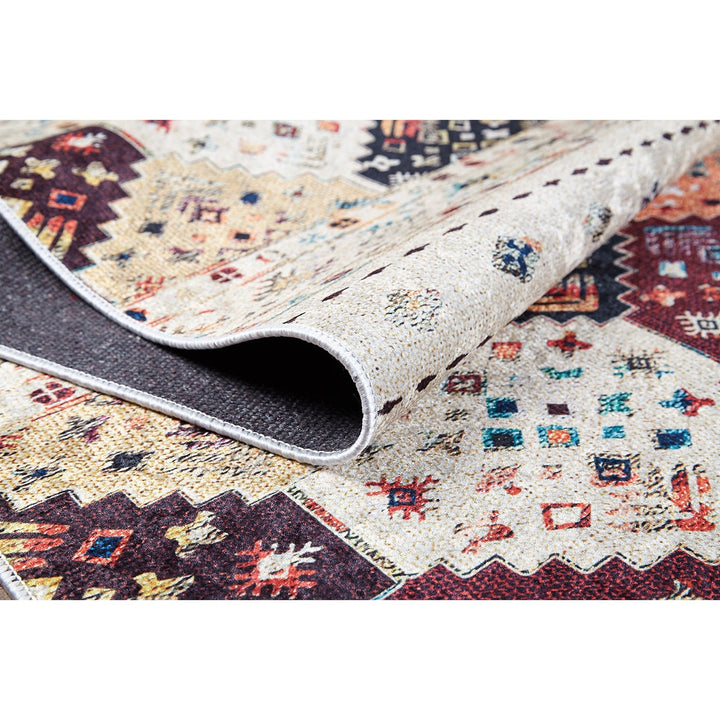 Ethnic Design Rug|Machine-Washable Non-Slip Rug|Boho Kilim Carpet|Decorative Anatolian Area Rug|Multi-Purpose Anti-Slip Carpet|Geometric Rug
