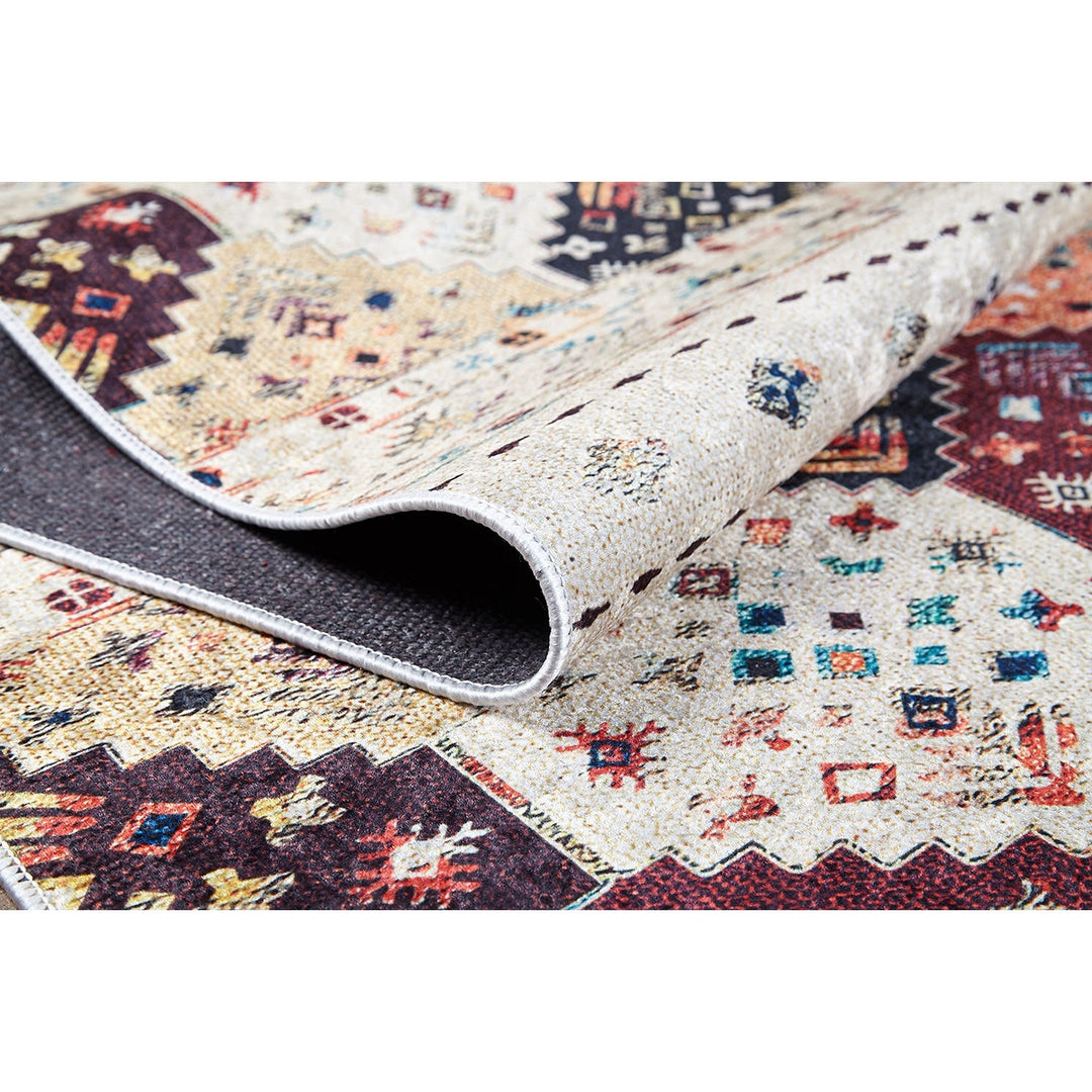 Ethnic Design Rug|Machine-Washable Non-Slip Rug|Boho Kilim Carpet|Decorative Anatolian Area Rug|Multi-Purpose Anti-Slip Carpet|Geometric Rug