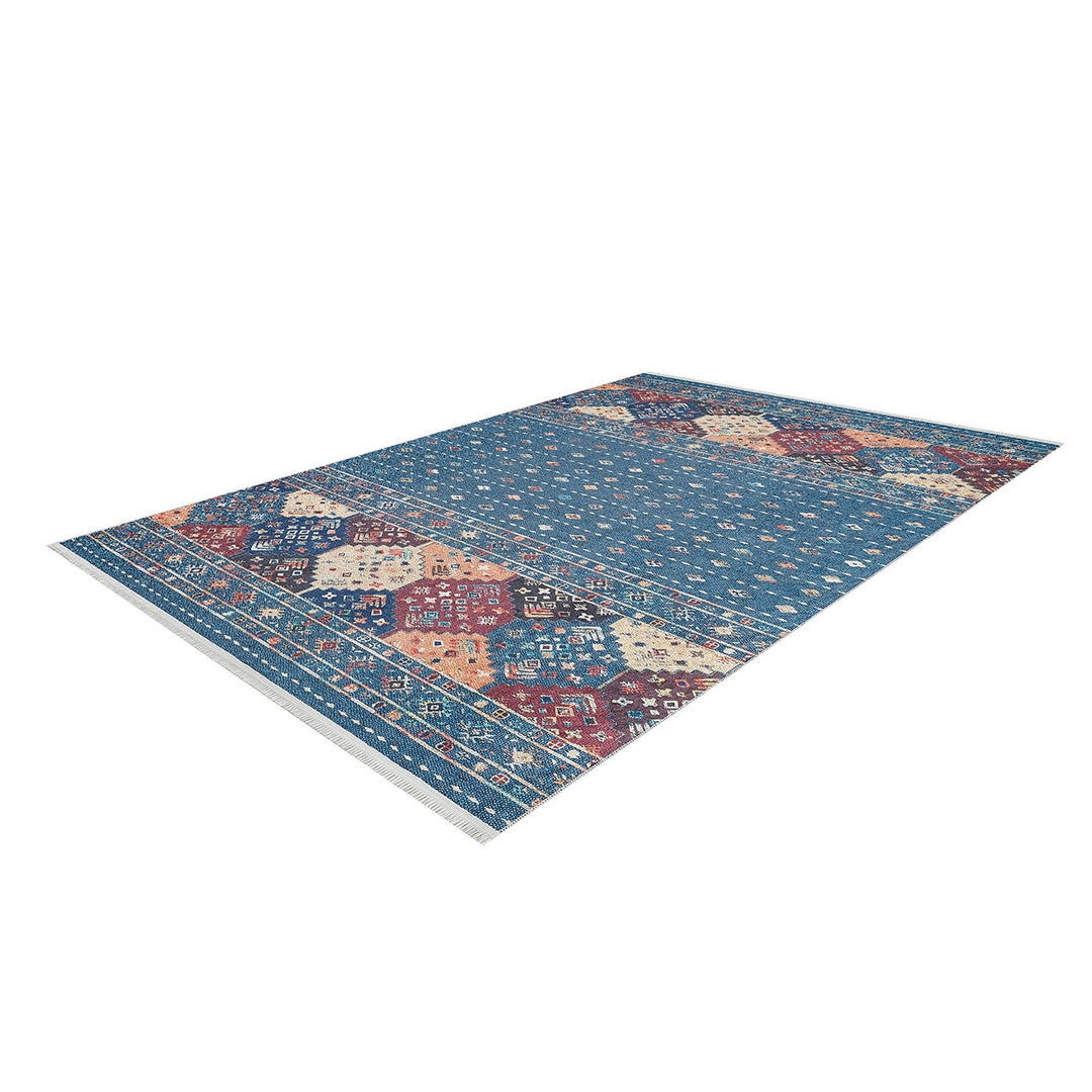 Ethnic Design Rug|Machine-Washable Non-Slip Rug|Boho Kilim Carpet|Geometric Anatolian Area Rug|Multi-Purpose Anti-Slip Carpet|Decorative Rug