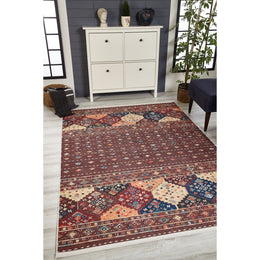 Ethnic Design Rug|Machine-Washable Non-Slip Rug|Rustic Kilim Carpet|Geometric Anatolian Area Rug|Decorative Multi-Purpose Anti-Slip Carpet