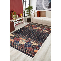 Ethnic Design Rug|Rustic Kilim Carpet|Machine-Washable Non-Slip Rug|Geometric Anatolian Area Rug|Decorative Multi-Purpose Anti-Slip Carpet