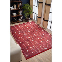 Bohemian Style Rug|Machine-Washable Non-Slip Rug|Boho Washable Carpet|Housewarming Abstract Red Area Rug|Multi-Purpose Anti-Slip Carpet