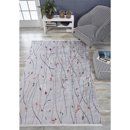 Bohemian Gray Rug|Machine-Washable Non-Slip Rug|Boho Washable Carpet|Housewarming Abstract Design Area Rug|Multi-Purpose Anti-Slip Carpet