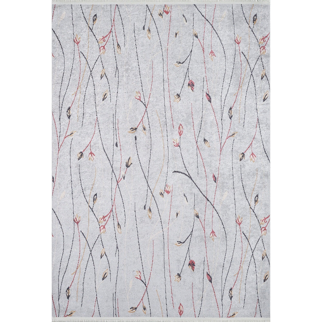 Bohemian Gray Rug|Machine-Washable Non-Slip Rug|Boho Washable Carpet|Housewarming Abstract Design Area Rug|Multi-Purpose Anti-Slip Carpet