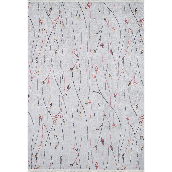 Bohemian Gray Rug|Machine-Washable Non-Slip Rug|Boho Washable Carpet|Housewarming Abstract Design Area Rug|Multi-Purpose Anti-Slip Carpet