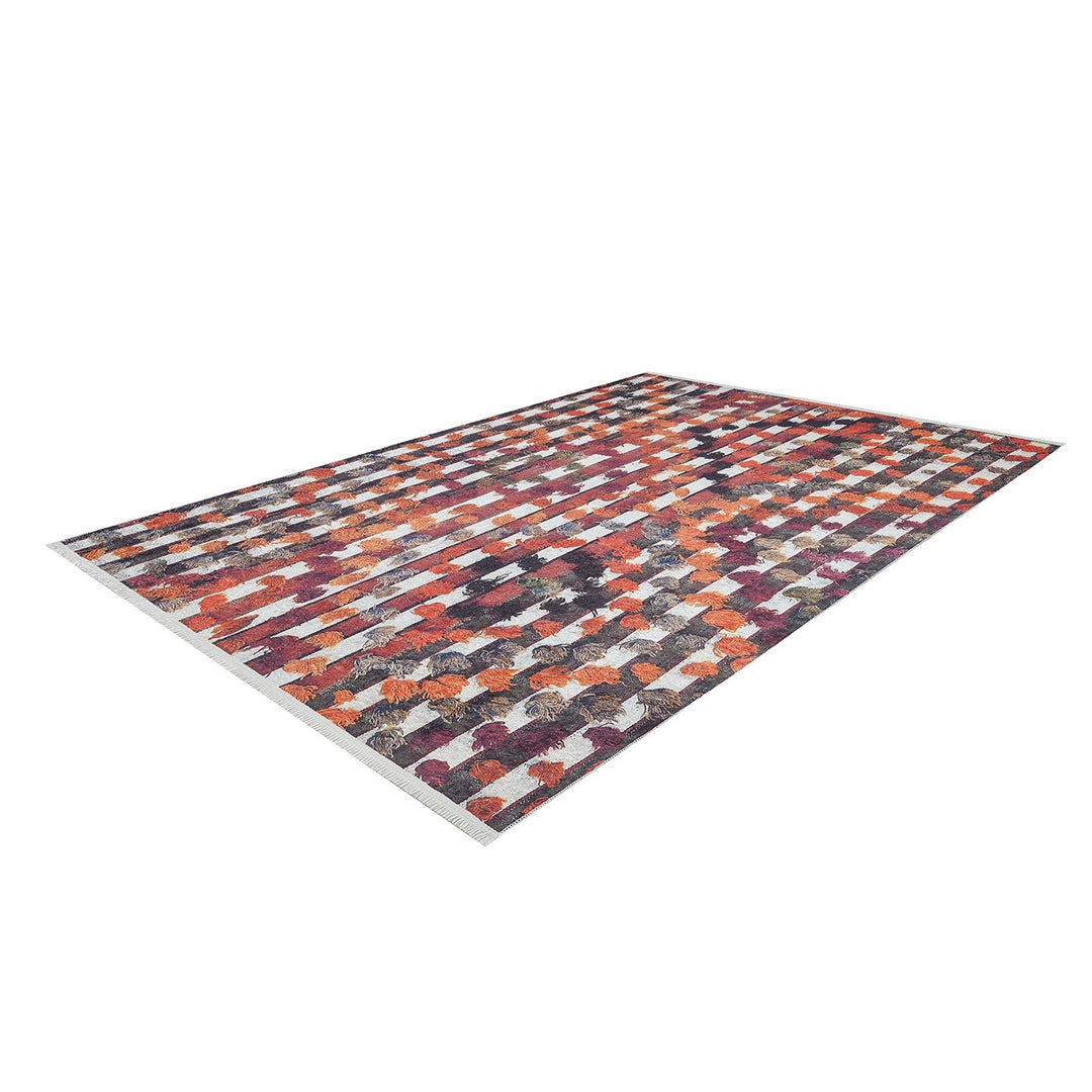 Abstract Design Rug|Machine-Washable Non-Slip Rug|Diamond Pattern Carpet|Housewarming Area Rug with Stripes|Multi-Purpose Anti-Slip Carpet