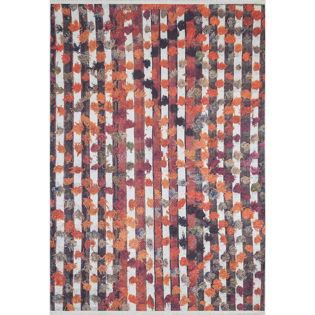 Abstract Design Rug|Machine-Washable Non-Slip Rug|Diamond Pattern Carpet|Housewarming Area Rug with Stripes|Multi-Purpose Anti-Slip Carpet