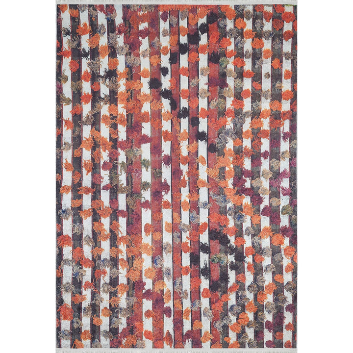 Abstract Design Rug|Machine-Washable Non-Slip Rug|Diamond Pattern Carpet|Housewarming Area Rug with Stripes|Multi-Purpose Anti-Slip Carpet