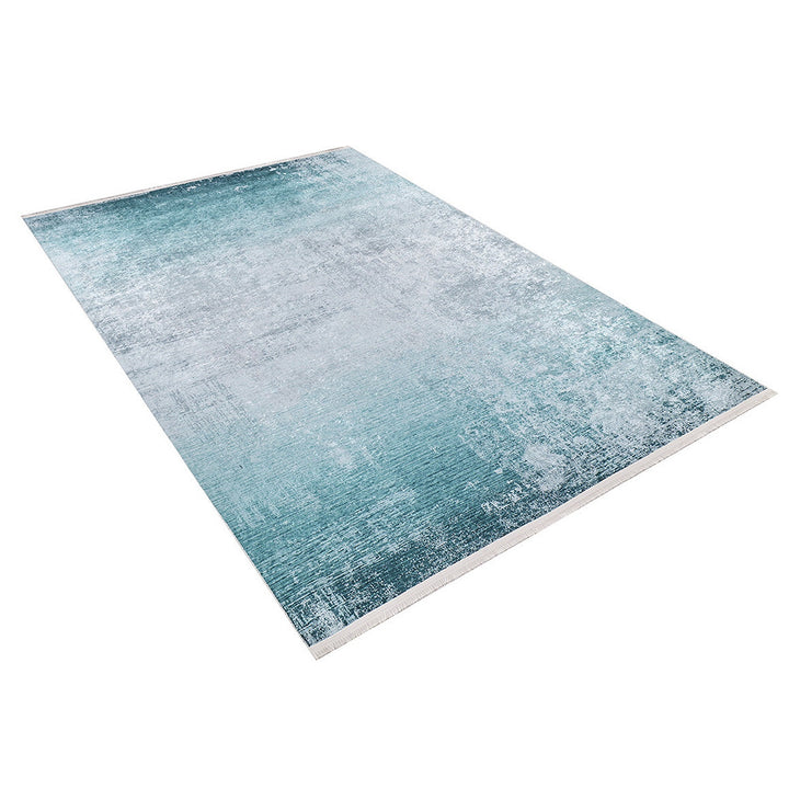 Turquoise Area Rug|Machine-Washable Non-Slip Rug|Color Transition Design Washable Carpet|Decorative Area Rug|Multi-Purpose Anti-Slip Carpet
