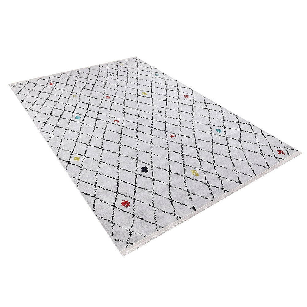 Diamond Pattern Rug|Machine-Washable Rug|Modern Style Non-Slip Carpet|Ethnic Washable Carpet|Geometric Area Rug|Multi-Purpose Anti-Slip Rug