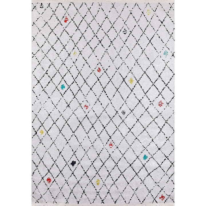 Diamond Pattern Rug|Machine-Washable Rug|Modern Style Non-Slip Carpet|Ethnic Washable Carpet|Geometric Area Rug|Multi-Purpose Anti-Slip Rug