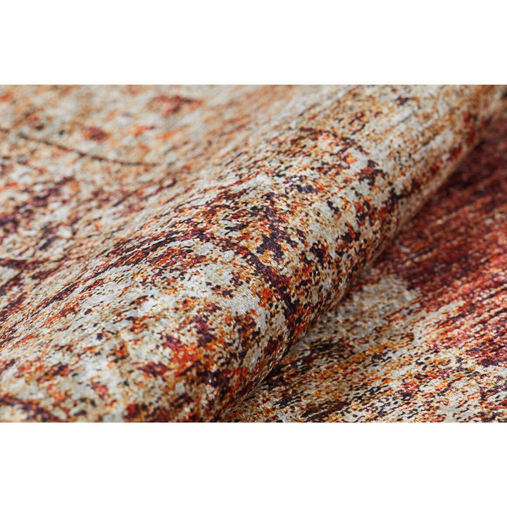 Vintage Style Rug|Machine-Washable Non-Slip Rug|Ethnic Anatolian Design Washable Carpet|Rustic Worn Looking Multi-Purpose Anti-Slip Carpet