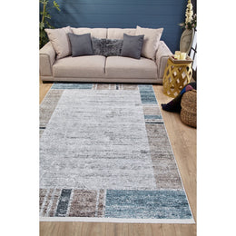 Boho Style Rug|Modern Machine-Washable Non-Slip Rug|Bordered Abstract Washable Carpet|Decorative Area Rug|Multi-Purpose Anti-Slip Carpet