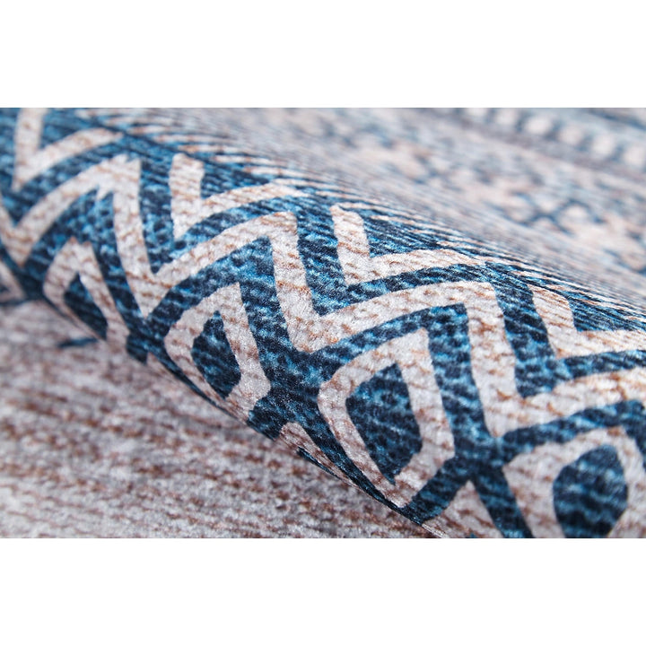 Ethnic Geometric Rug|Machine-Washable Bohemian Non-Slip Rug|Boho Design Washable Carpet|Decorative Area Rug|Multi-Purpose Anti-Slip Carpet