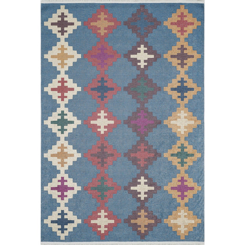 Ethnic Design Rug|Machine-Washable Non-Slip Rug|Geometric Kilim Motif Area Rug|Rustic Kilim Carpet|Decorative Multi-Purpose Anti-Slip Carpet